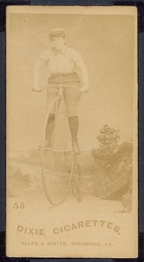 N49 1887 Dixie Cigarettes 55 Girl Cyclist